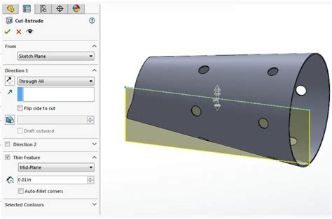 solidworks model a rolled part in sheet metal with overlap|solidworks sheet metal parts.